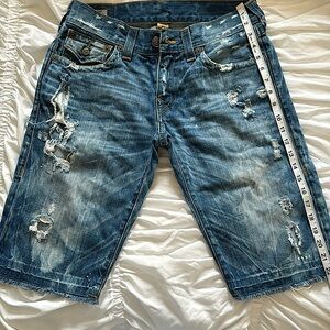 True Religion Ricky Relaxed Straight Denim Shorts
